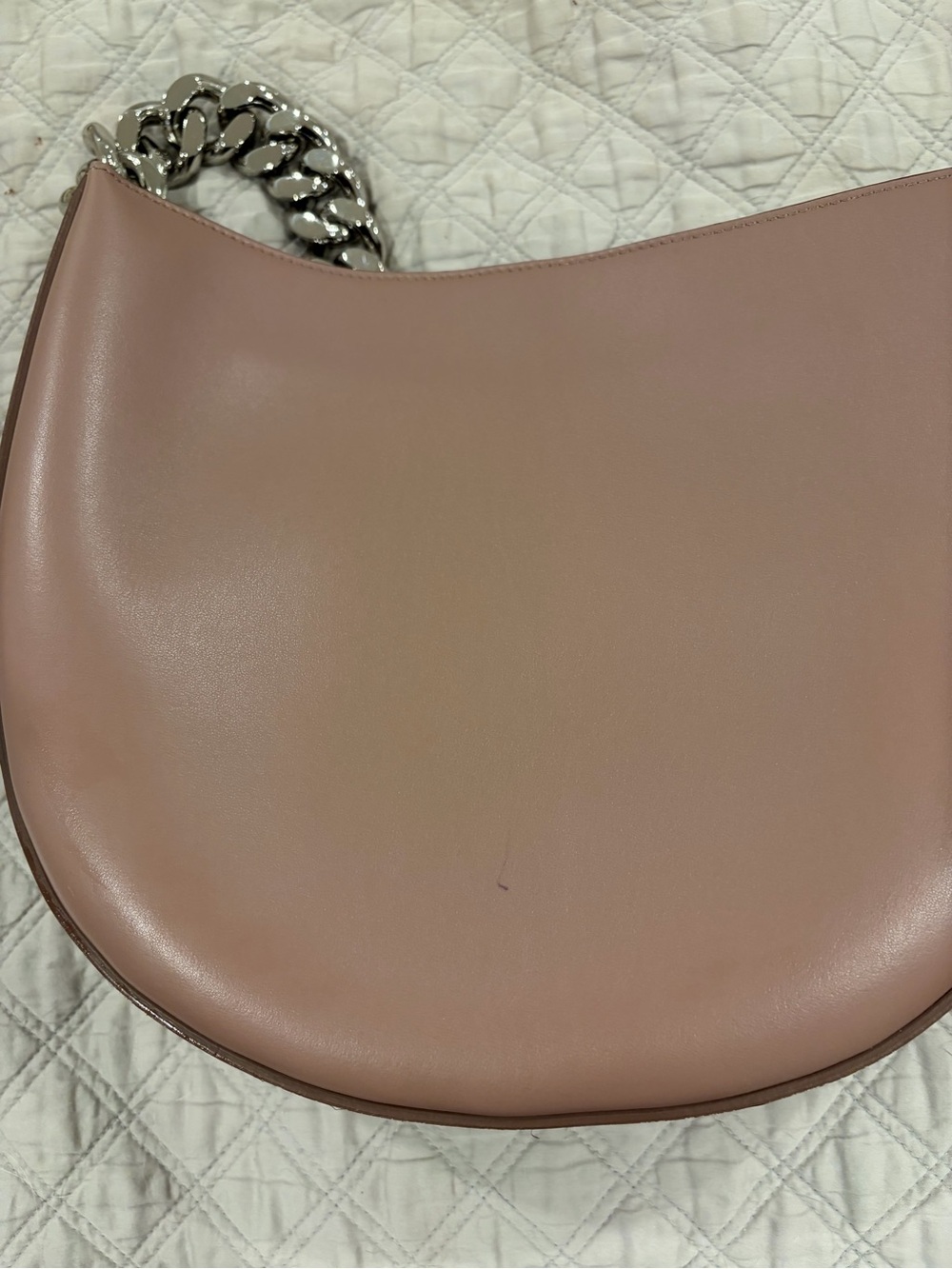 Stella McCartney Frayme Dusty Pink Shoulder Bag with Chunky Two-Tone Chain - Picture 9 of 11